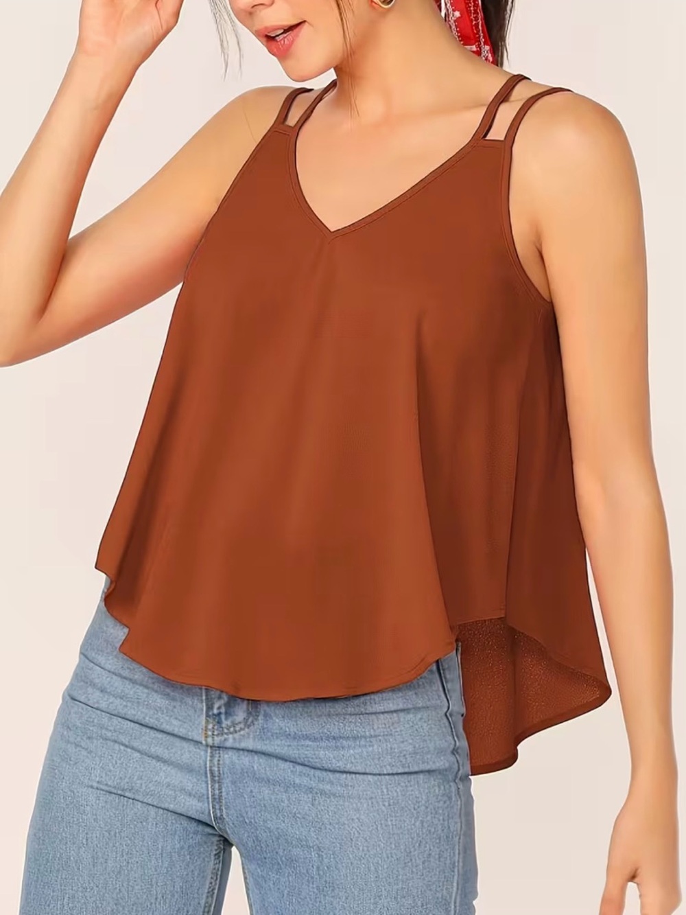 Women's Rust Double-Strap Camisole Tank Top